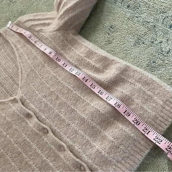 Sezane Antonetta Cardigan Sweater Jumper Powder Pink Merino Wool Mohair Medium - Picture 13 of 13